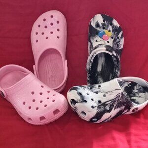 2 Pair of kids crocs size 12 , gently used